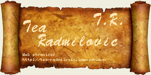 Tea Radmilović vizit kartica